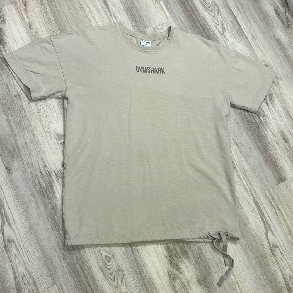 Gymshark Men’s Restore Cotton T-Shirt Desert Beige Drawstring Waist Short Sleeve